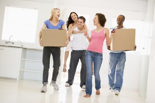 Shoreditch removals team sorting recyclable moving materials