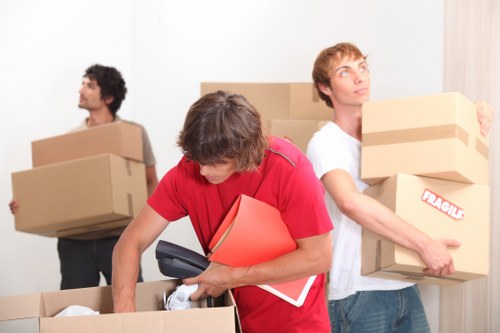 Packing boxes and furniture prepared for Shoreditch removals