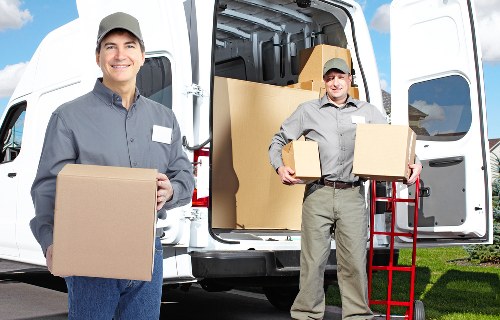Office equipment and furniture prepared for a Shoreditch move