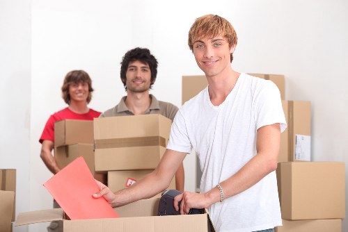 Loading boxes into a hired removal truck in Shoreditch